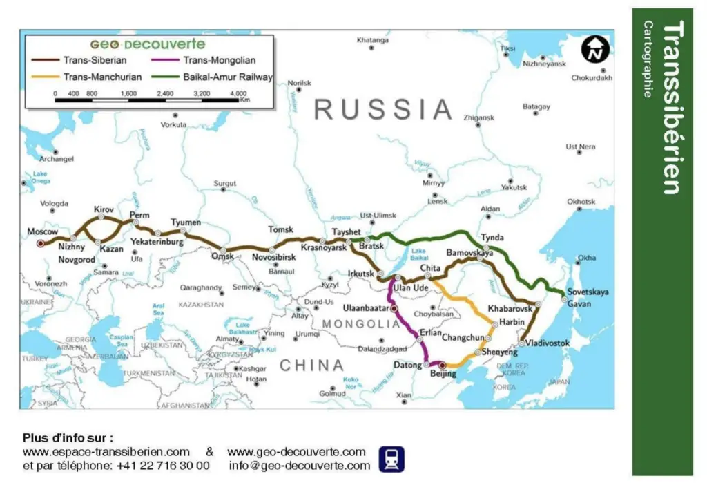 carte ferroviaire du transibérien