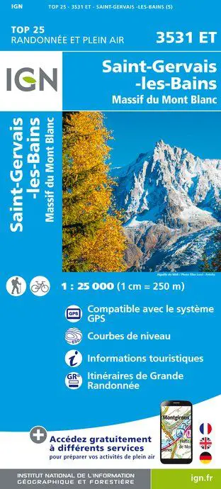 Carte IGN 3531 ET pour le stage d'alpinisme 