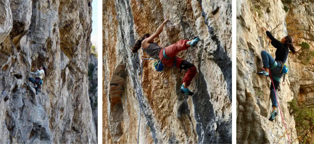 Chaussons Indalo de Tenaya en falaise