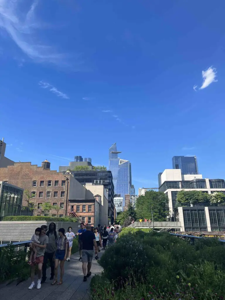 La High Line de New York avec la vue sur le the Edge 