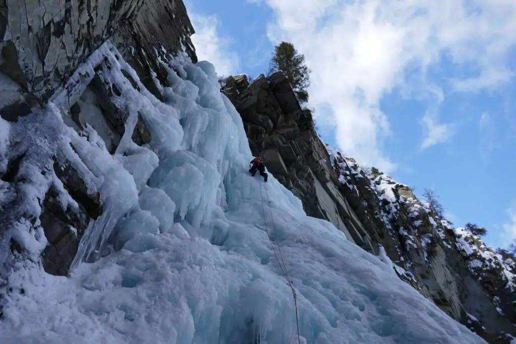 Cascade de glace de Marble dans le Colorado