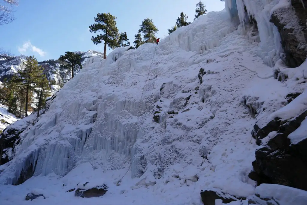 Cascade de glace au Colorado vers Denver