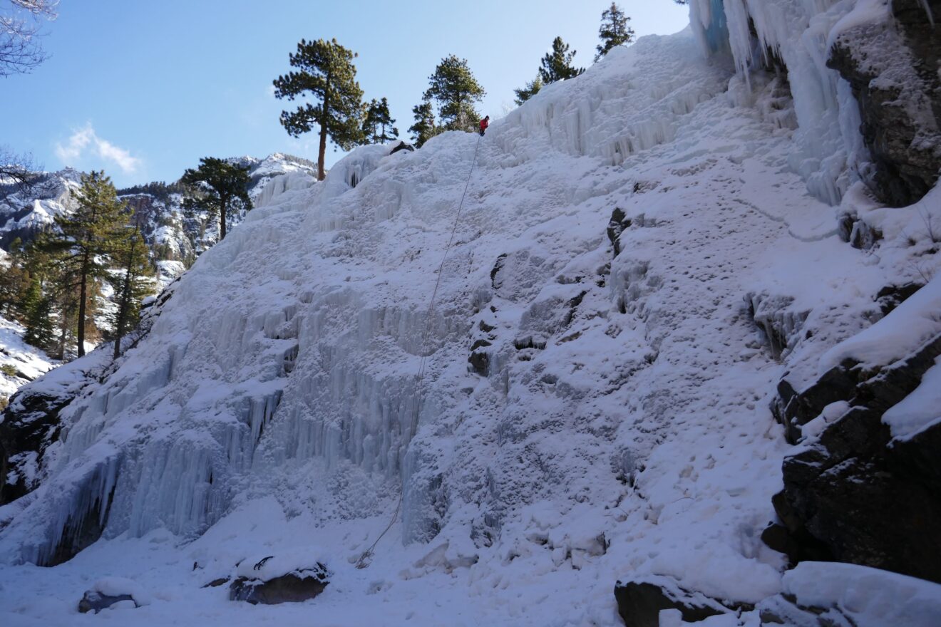 Cascades de glace au Colorado dans les rocheuses aux USA