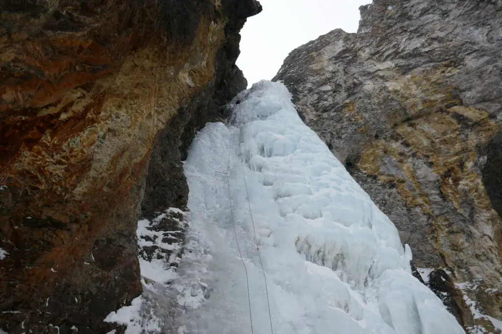 Début de la cascade de glace Whorehouse au Colorado