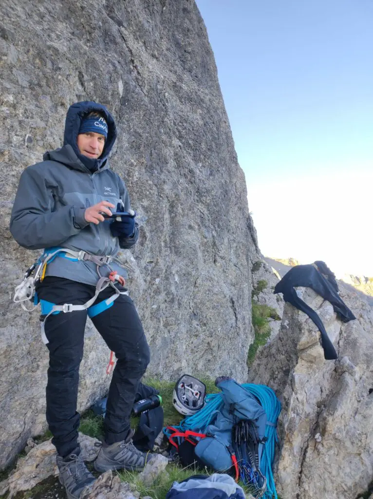 Préparation au pied de la Pierra Menta