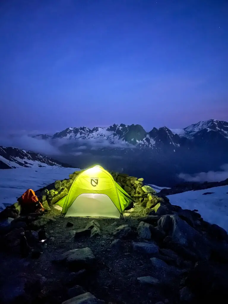 Bivouac au glacier du tour