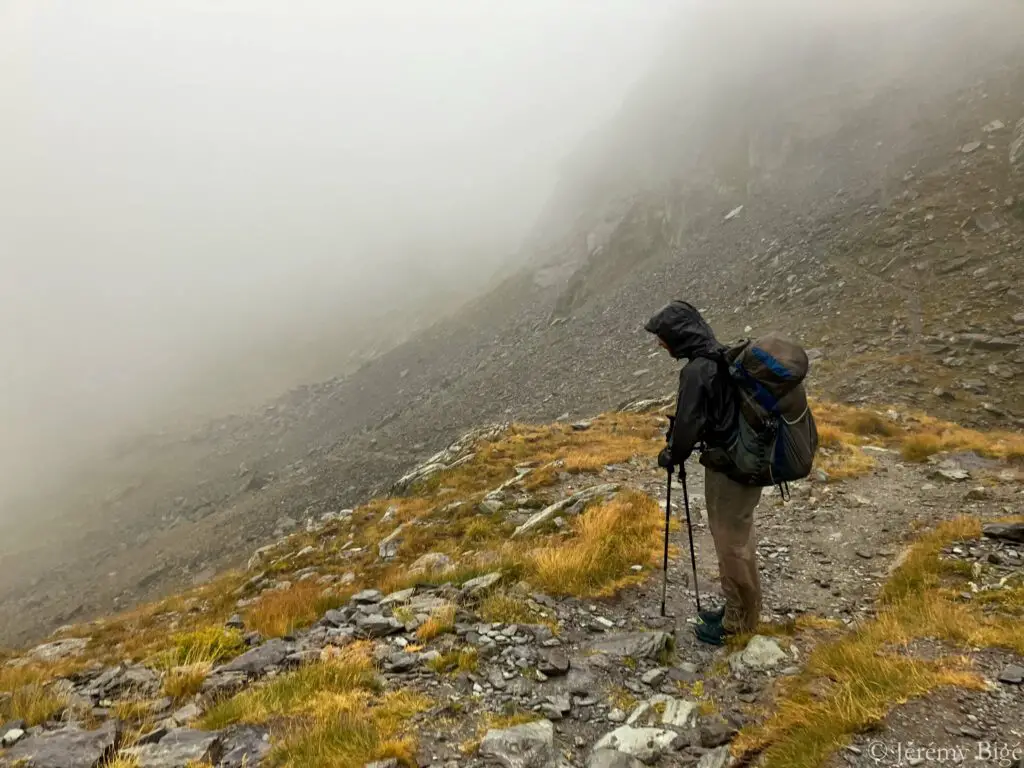 Yoann à la Baisse de Valmasque (2549m).