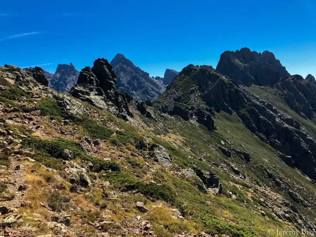 Les crêtes de Culaghia, tracé de l'ancien GR20.