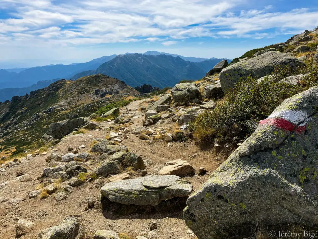 Après le refuge de Prati sur le GR20.