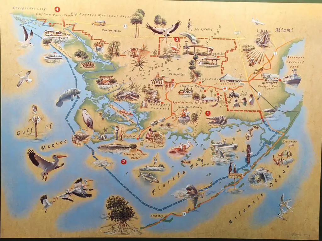 Carte du parc des Everglades