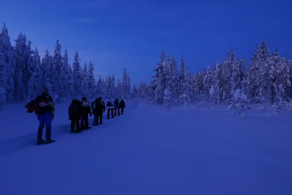 Balade en raquettes à neige en laponie suédoise