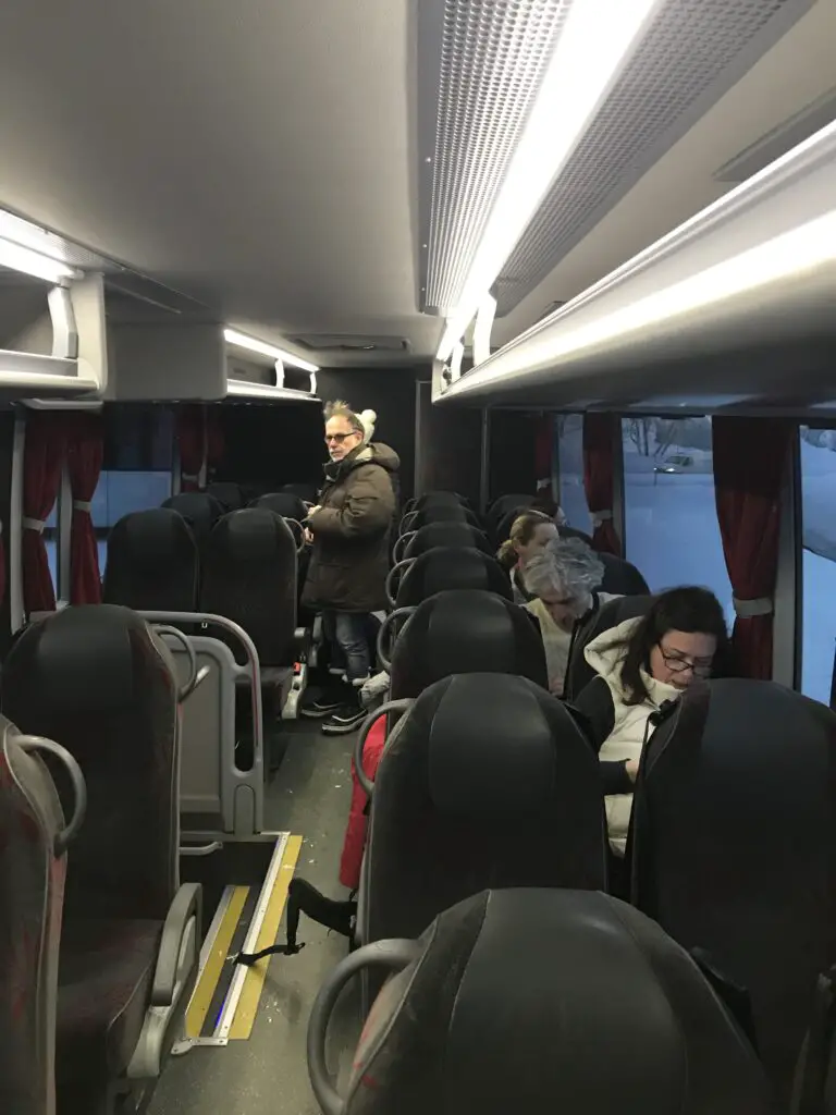 Dans le bus de la ligne Kiruna - karesuando en laponie