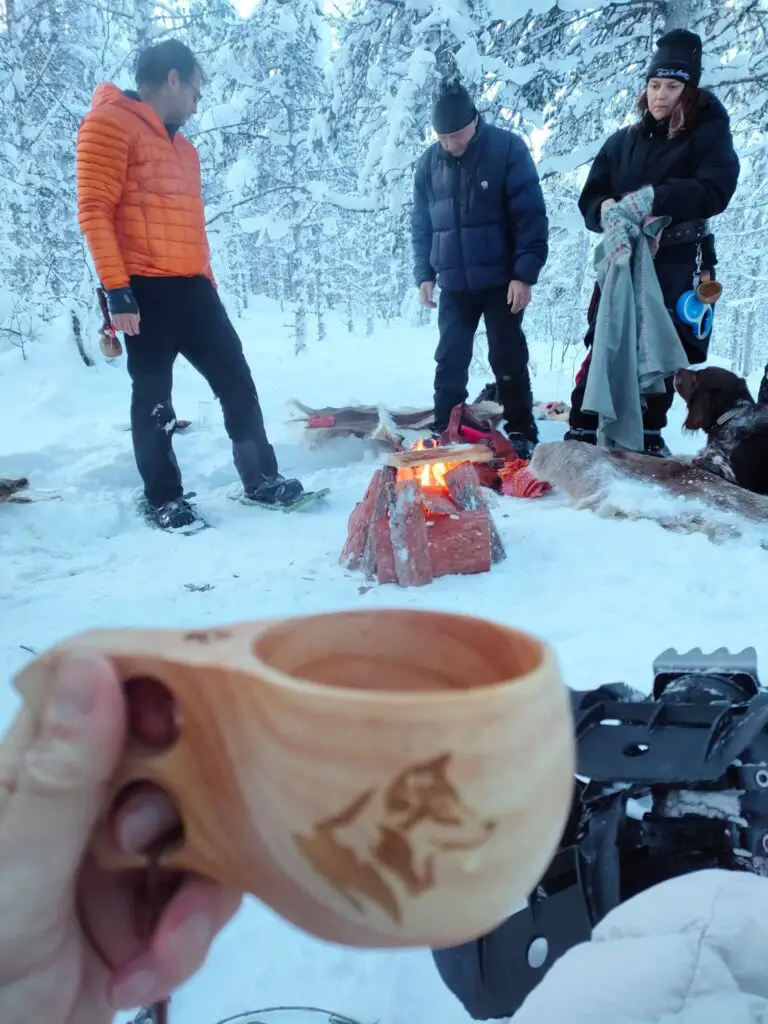 Feu sur la neige en suède