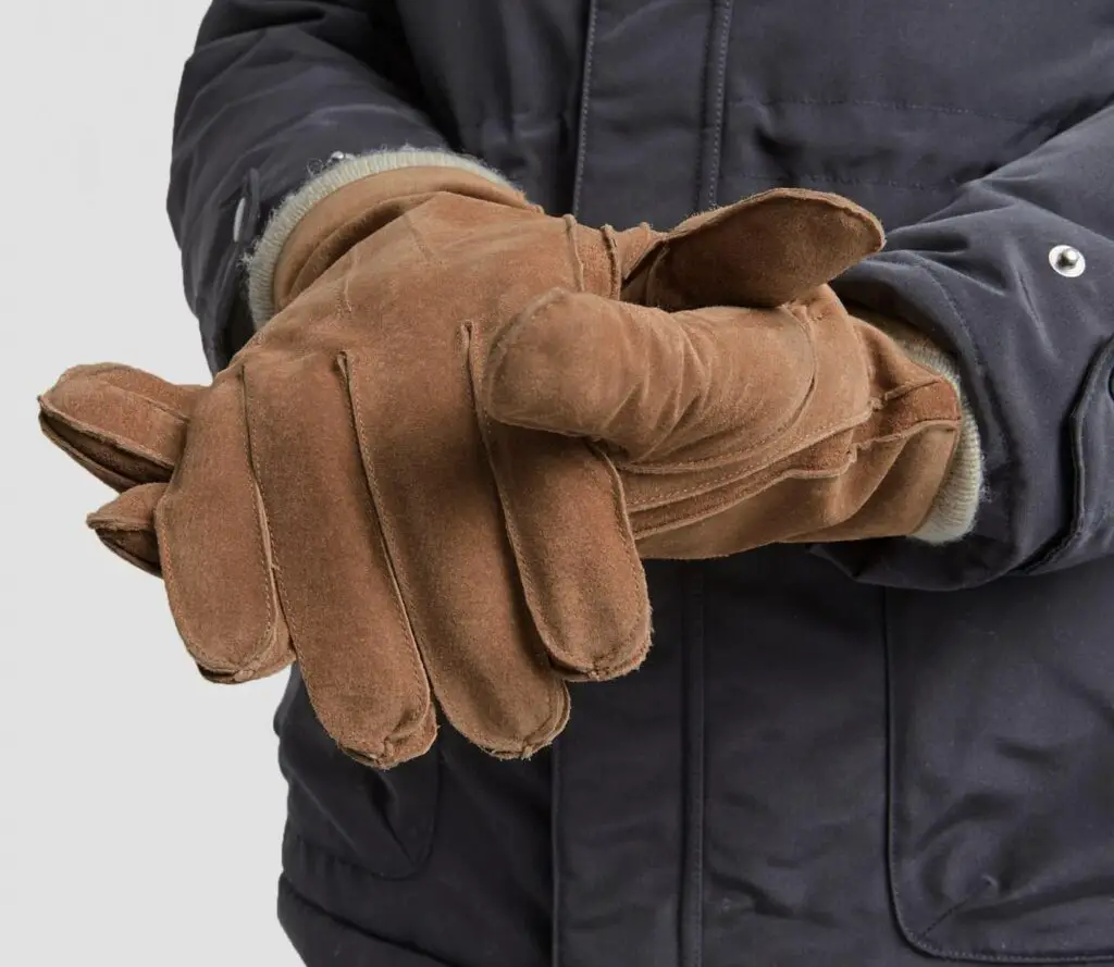 Gants en cuire camel Faguo