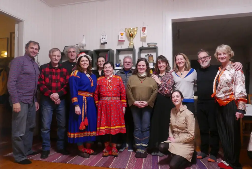 Tous les participants au voyage en Terre SAMI à Karesaundo en Suède