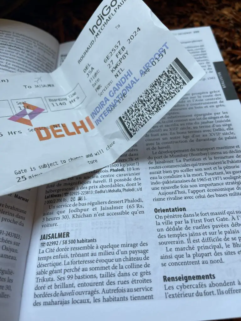 billet d'avion pour jaisalmer en inde