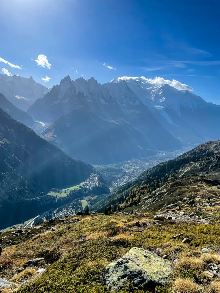 vue sur massif du mont blanc