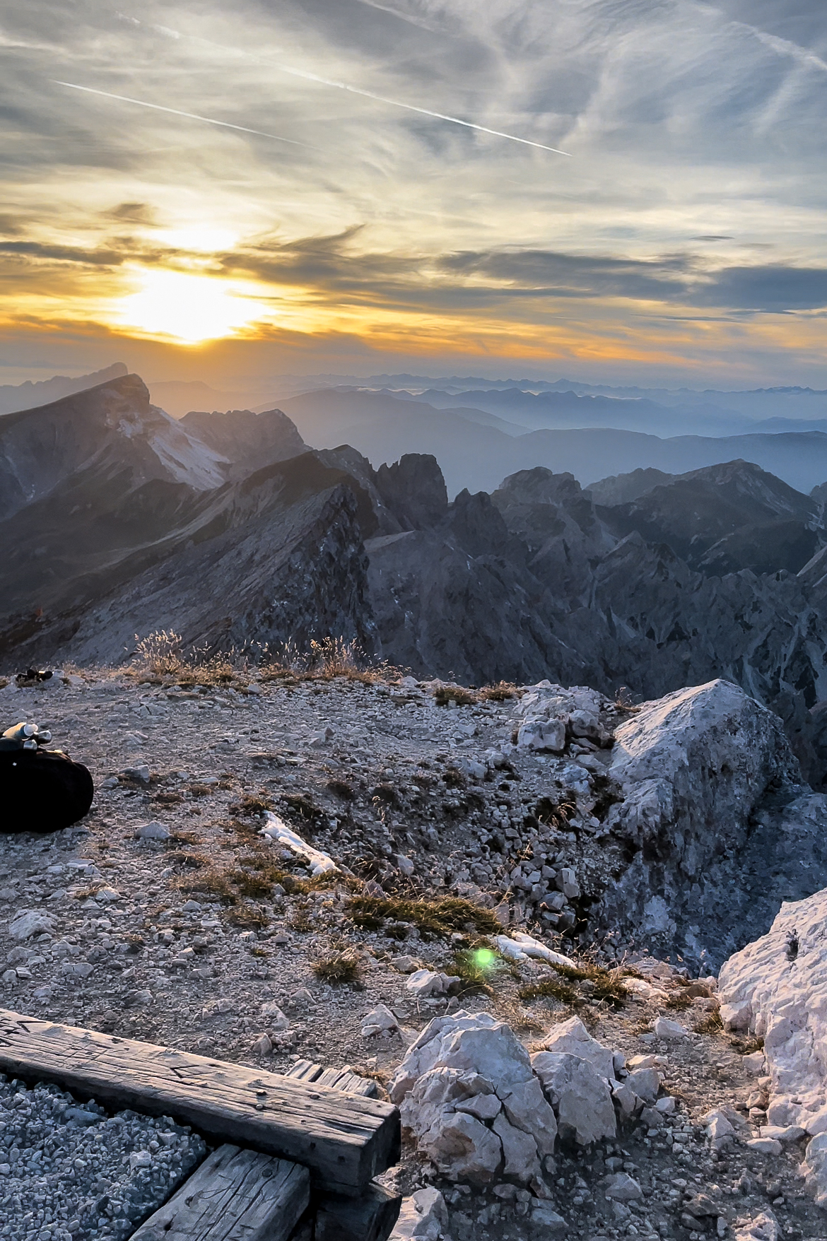 couché de soleil sommet seekofel dolomites