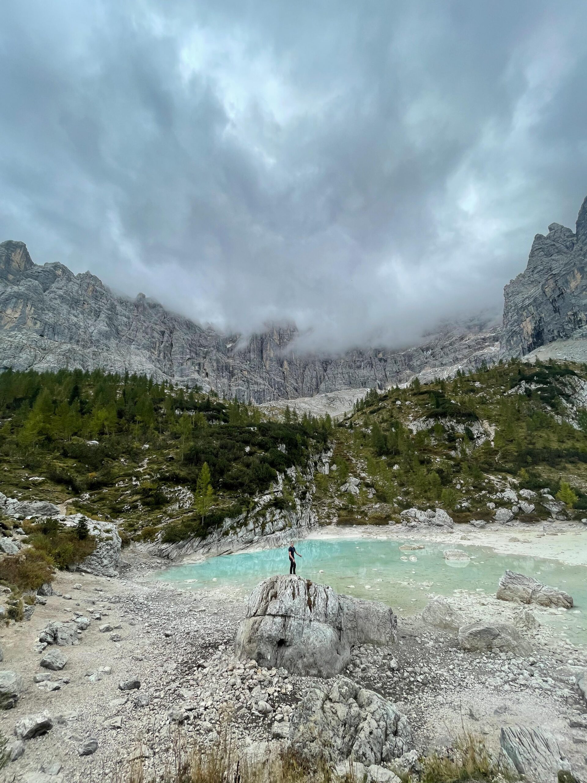 vue Lac de sorapis Dolomites