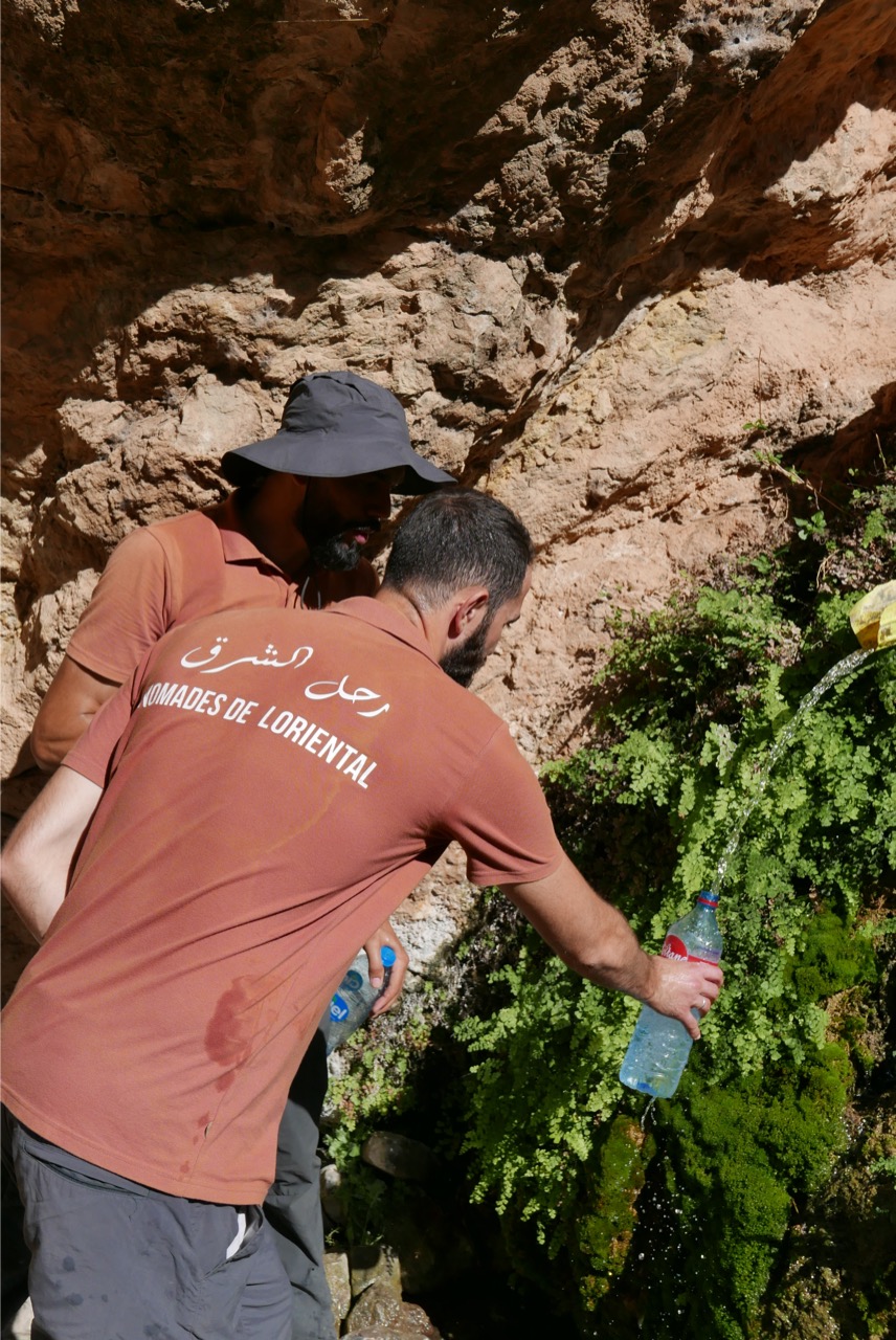 Boire à la source Thite Natrammante dans les montagnes de Béni Snassen au Maroc
