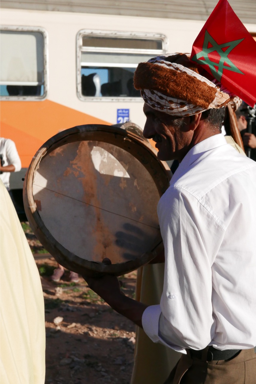 Joueur de Bendir ou tambour marocain