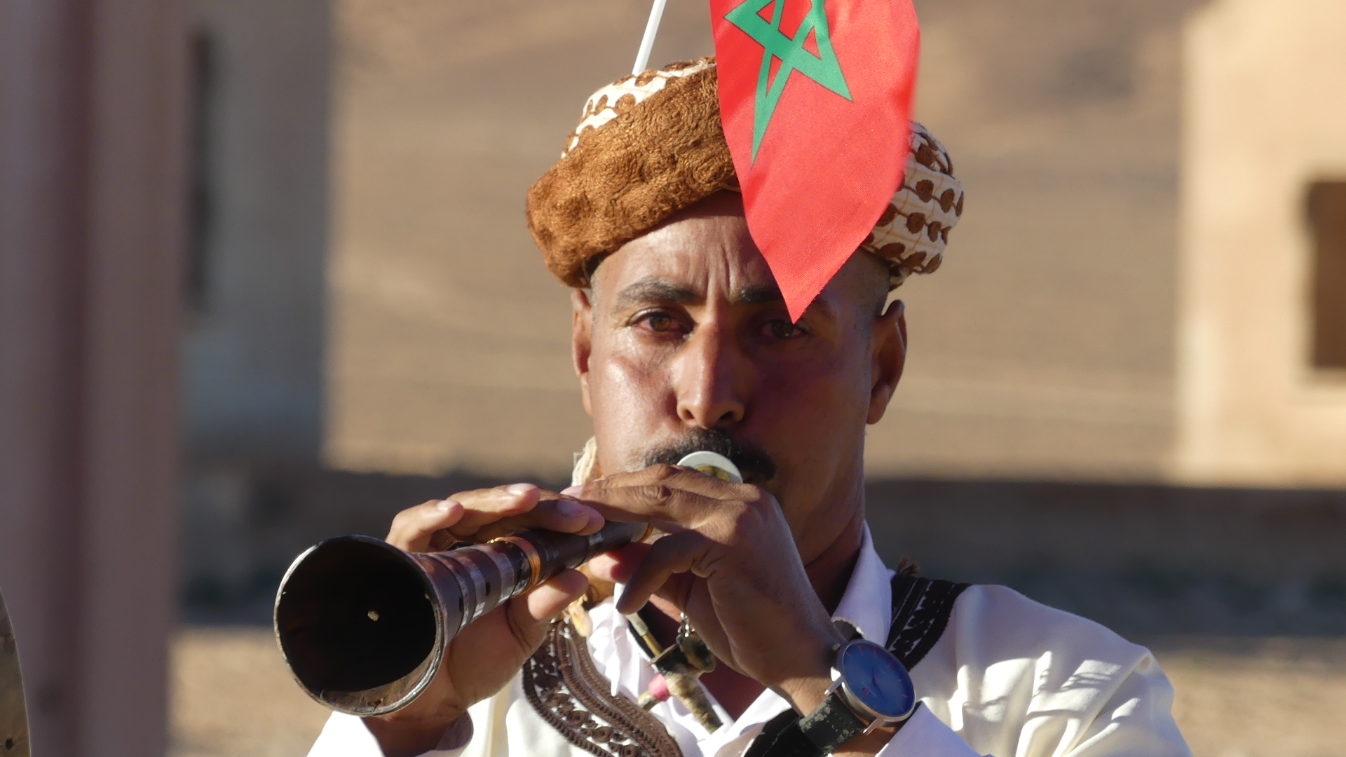 Joueur de Gaïta flute marocaine