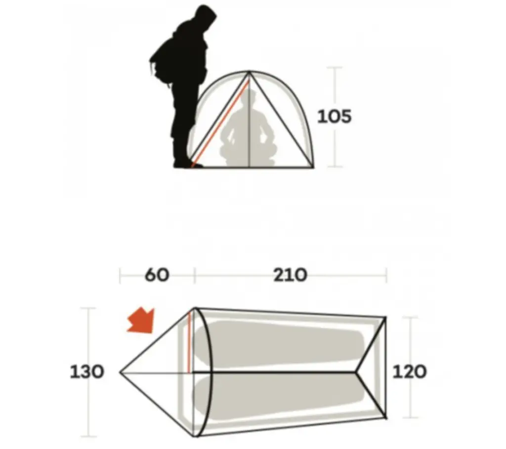 dimension tente randonnée ferrino Thar 2