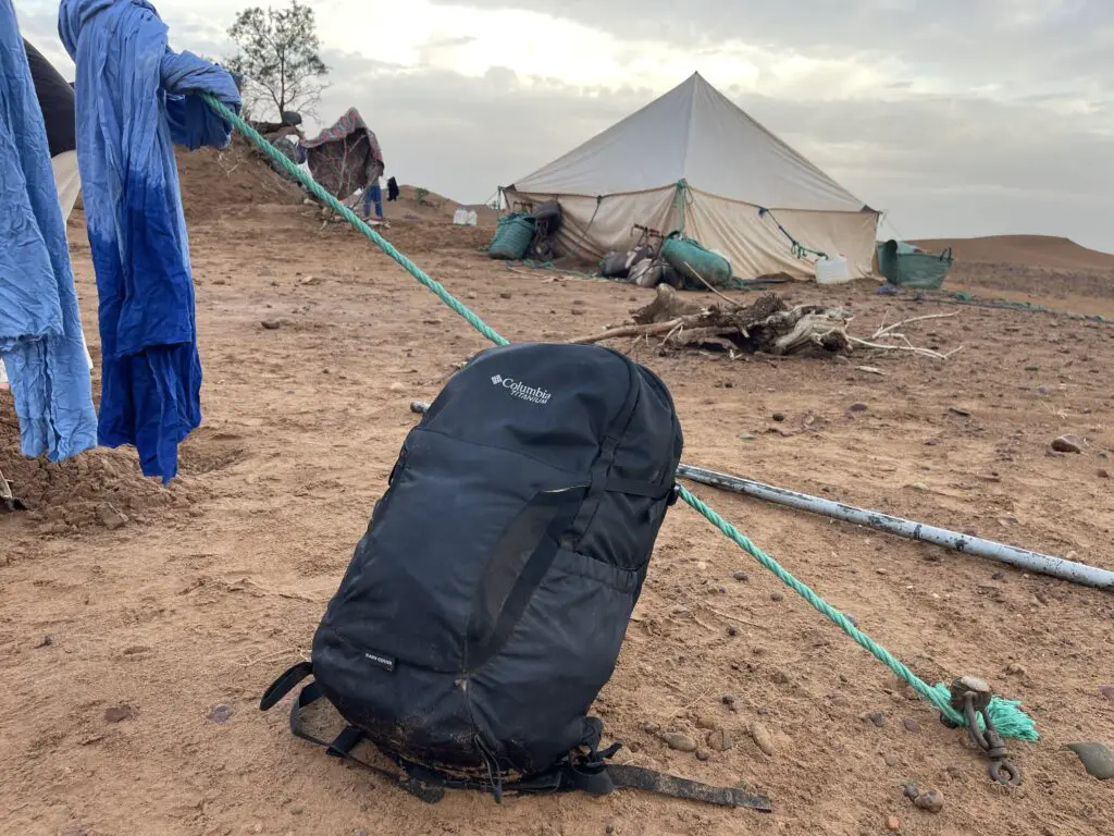 test sac à dos columbia au maroc dans le désert