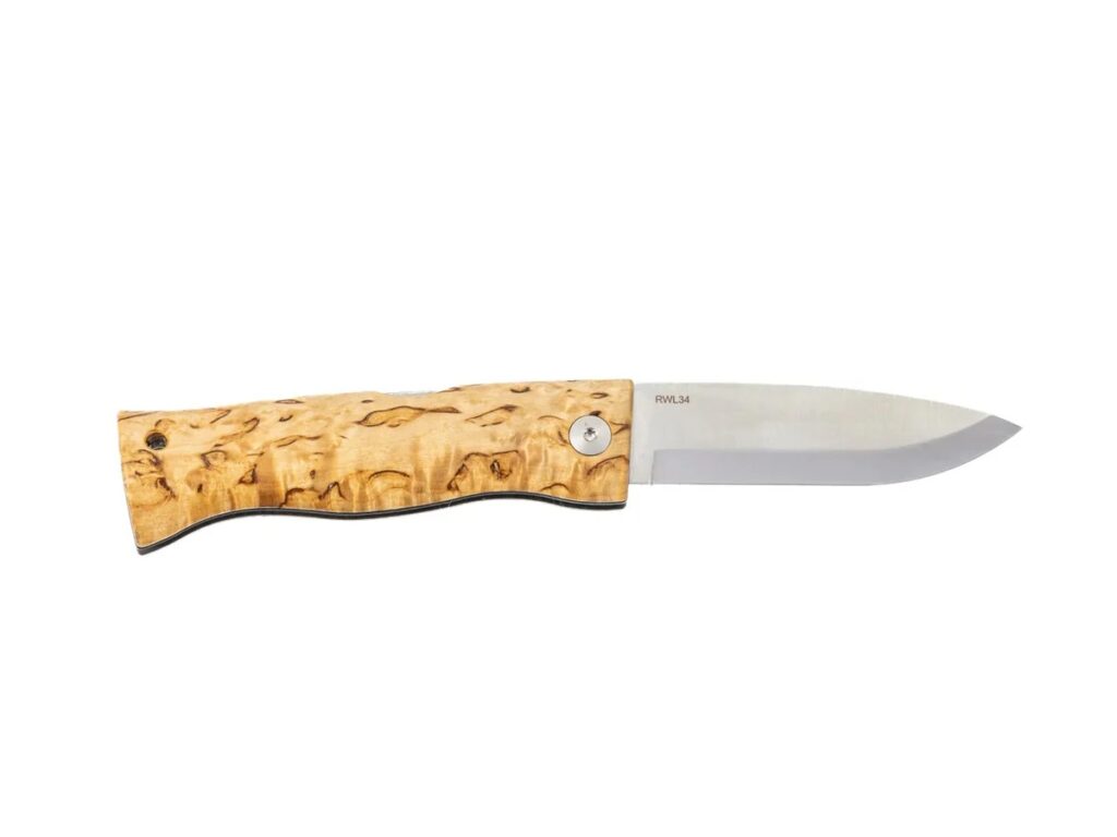 couteau bushcraft Pältsa Masur Damasteel® RWL34™ karesuandokniven