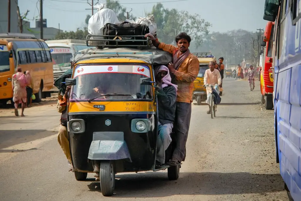 Se déplacer en rickshaw en inde