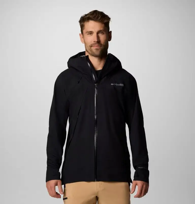 Veste imperméable Columbia Northwest Explorer™ face et dos en conditions de pluie