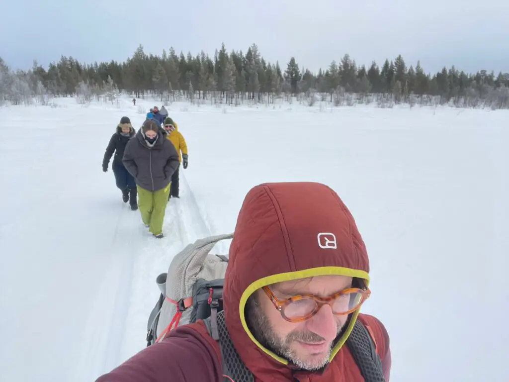 randonnée sur la neige en laponie suédoise