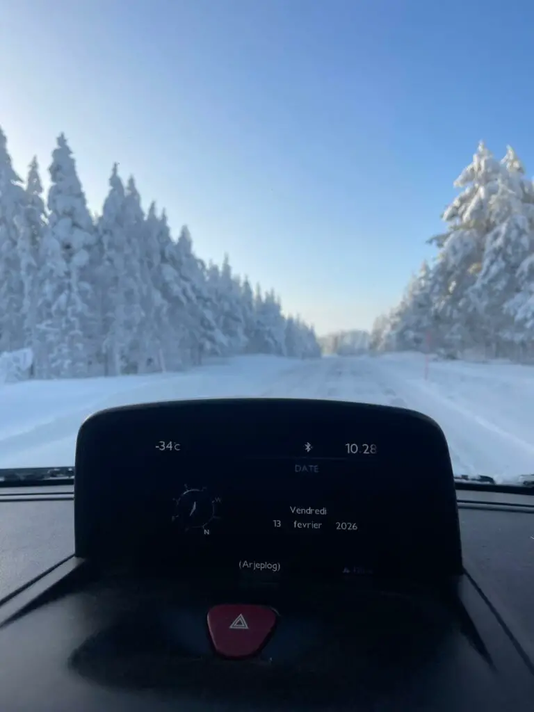 Température polaire à -34 degrés en laponie Suédoise