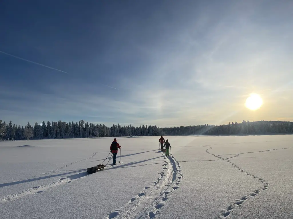 ski nordique en laponie avec Robert BOUR à côté du camp de Mellanström