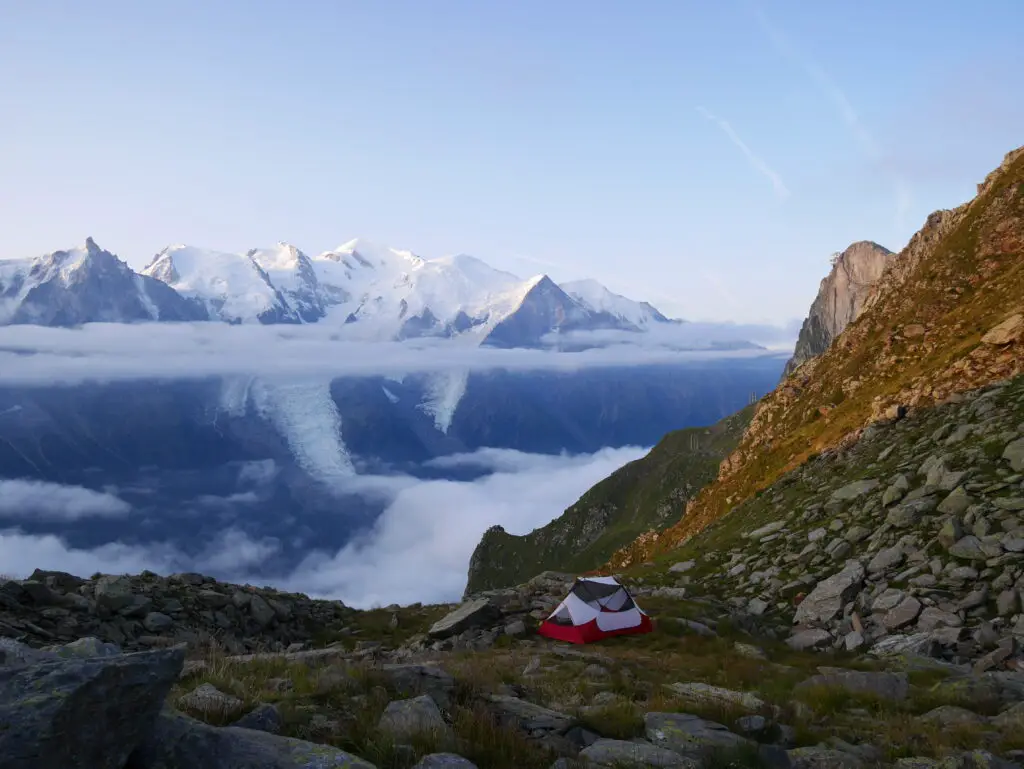 bivouac sur le tour du mont blanc