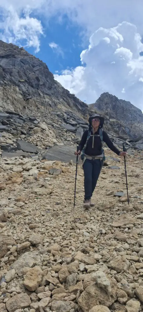 Descente dans la combe des Eaux Noire, Parc National de la Vanoise