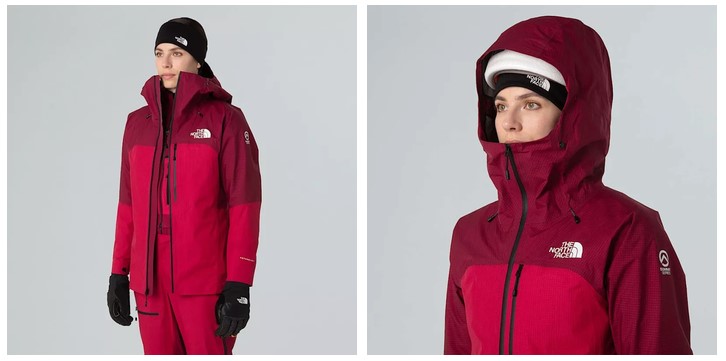 présentation de la veste Summit FUTURLIGHT AMK femme de The North Face avec casque