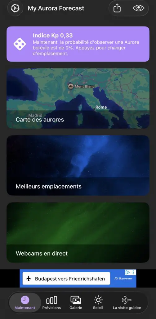 Quelle application pour consulter les prévisions d’aurores boréales