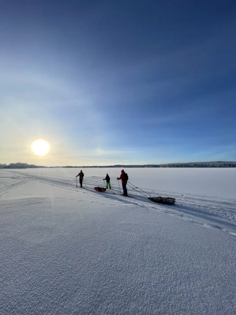 sortie ski nordique à mellanstrom en laponie suédoise