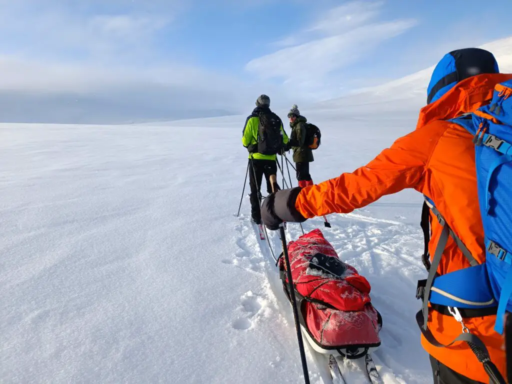 L'équipe sur la Kungsleden ou voie royale en Suède