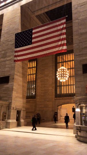 Le drapeau des État-Unis à Grand Central 
