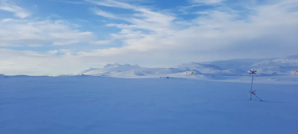 Soleil sur la Kungsleden ou voie royale en Suède