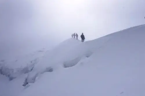 Les crevasses de la descente du Gran Paradiso