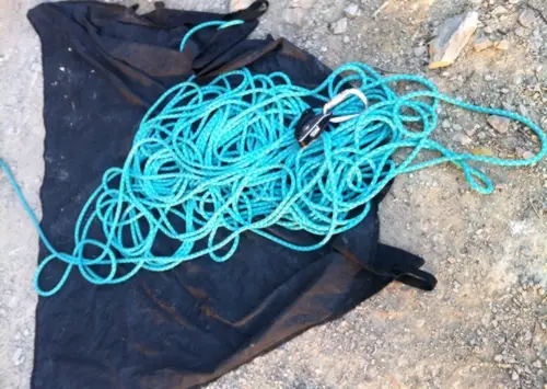 Grimpe à Claret: Après un déballage compliqué la SWIFT présentée sur un sac à corde