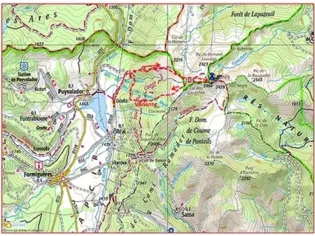 itinéraire de notre de la sortie ski de randonnée au Pic de Madres
