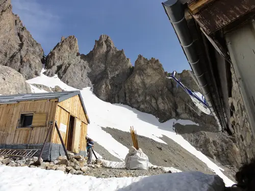 A peine le temps de sortir l'appareil que l'hélico est déjà presque parti ! Prise par GA lors de l'Initiation alpinisme