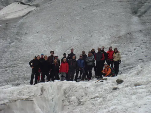 Le gorupe d'alpiniste lors de la session alpinisme facile