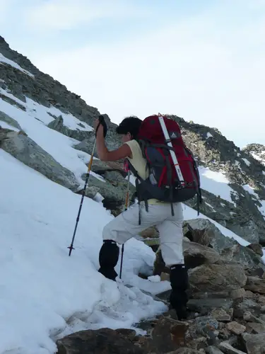 Un peu de neige, histoire de dire ... lors de l'ascension du canigou