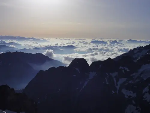 Sommet du Mont Blanc au Mont Viso. Prise par FD lors de l'initiation Alpinisme