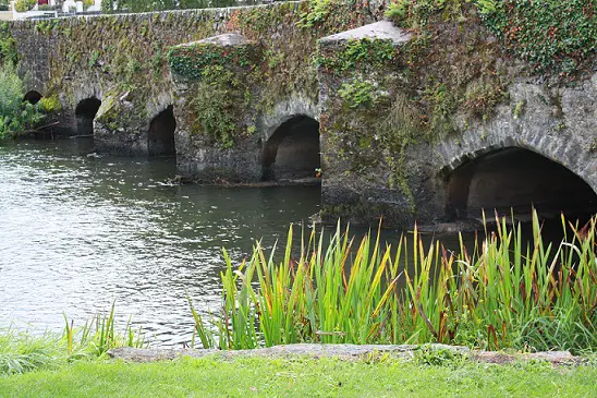 Le pont sur la Suir, devant le pub de Holycross. Ambiance celtique durant mon voyage pêche à la mouche en Irlande